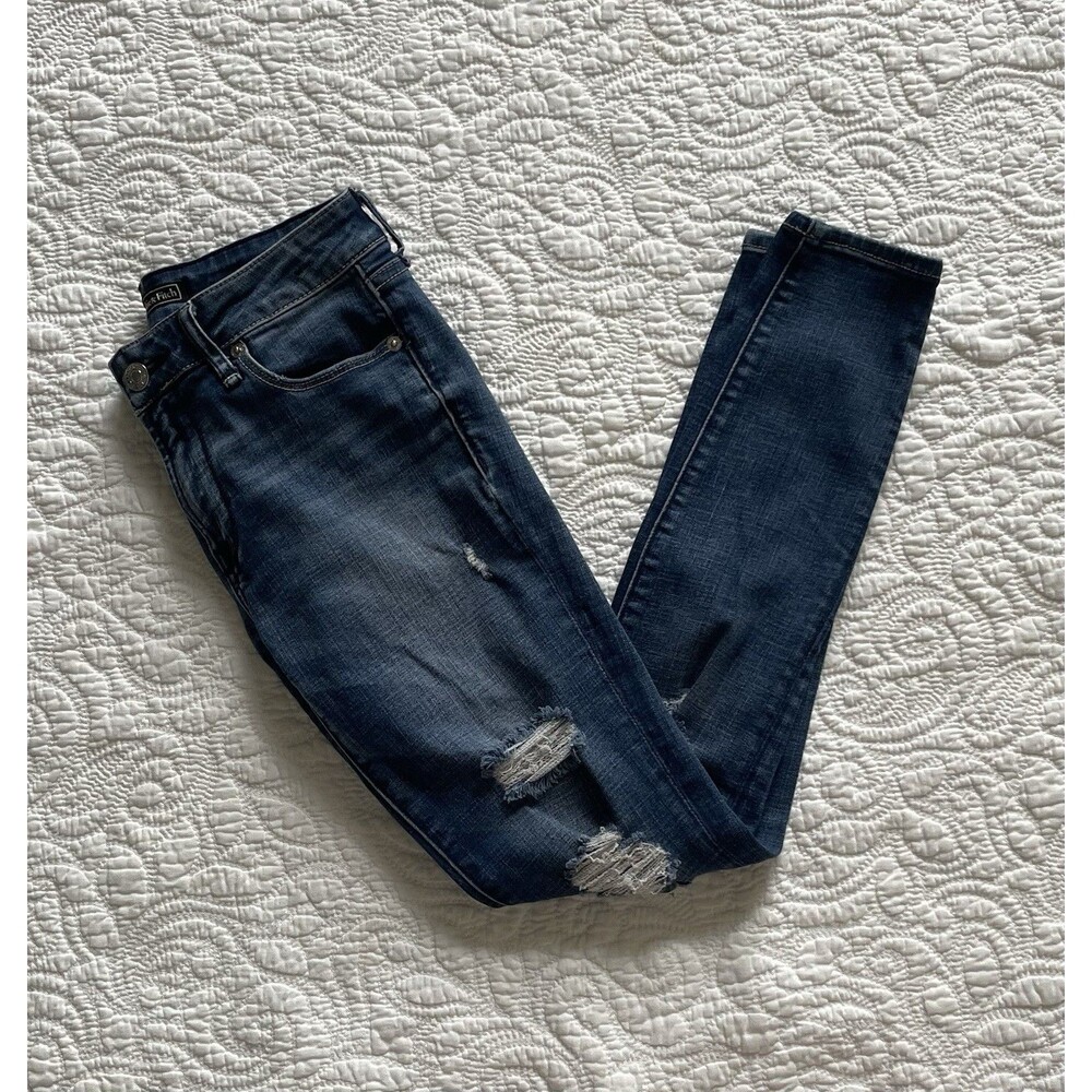 Abercrombie&Fitch Signature Collection Ripped Skinny Jeans Distressed 25 Stretch